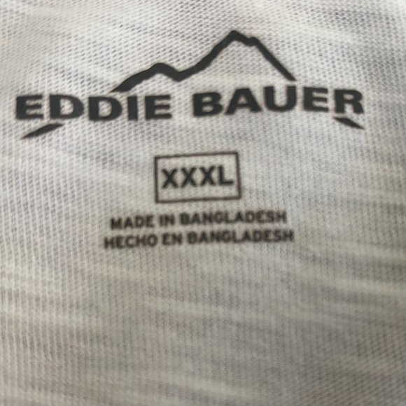 SALE: EDDIE BAUER, White, Short Sleeve Tee Shirt, V- Neck, 3X - Picture 3 of 5